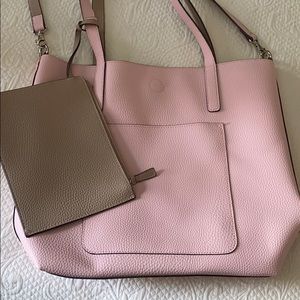 Pink and taupe bag and wrislet
